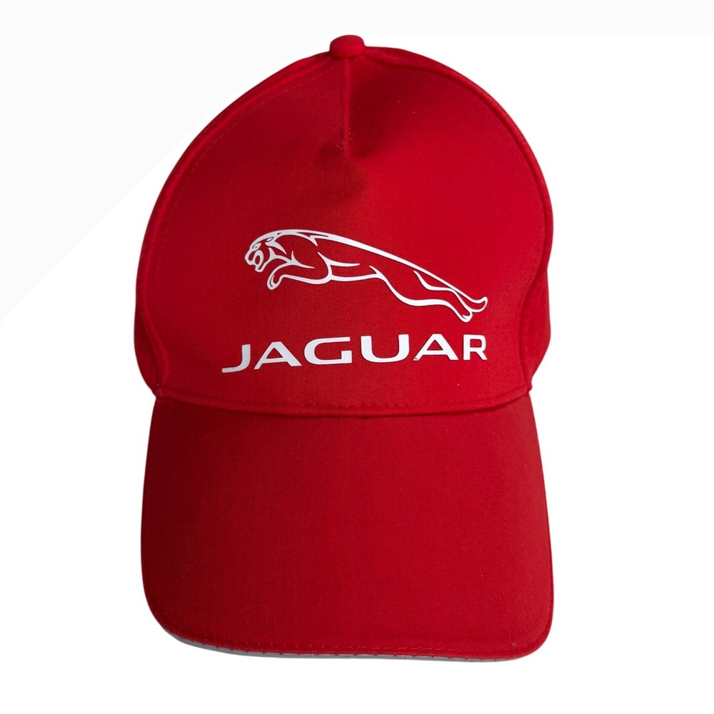 NWT JAGUAR Core Cap Red Adjustable Baseball Hat Leaper Logo One Size